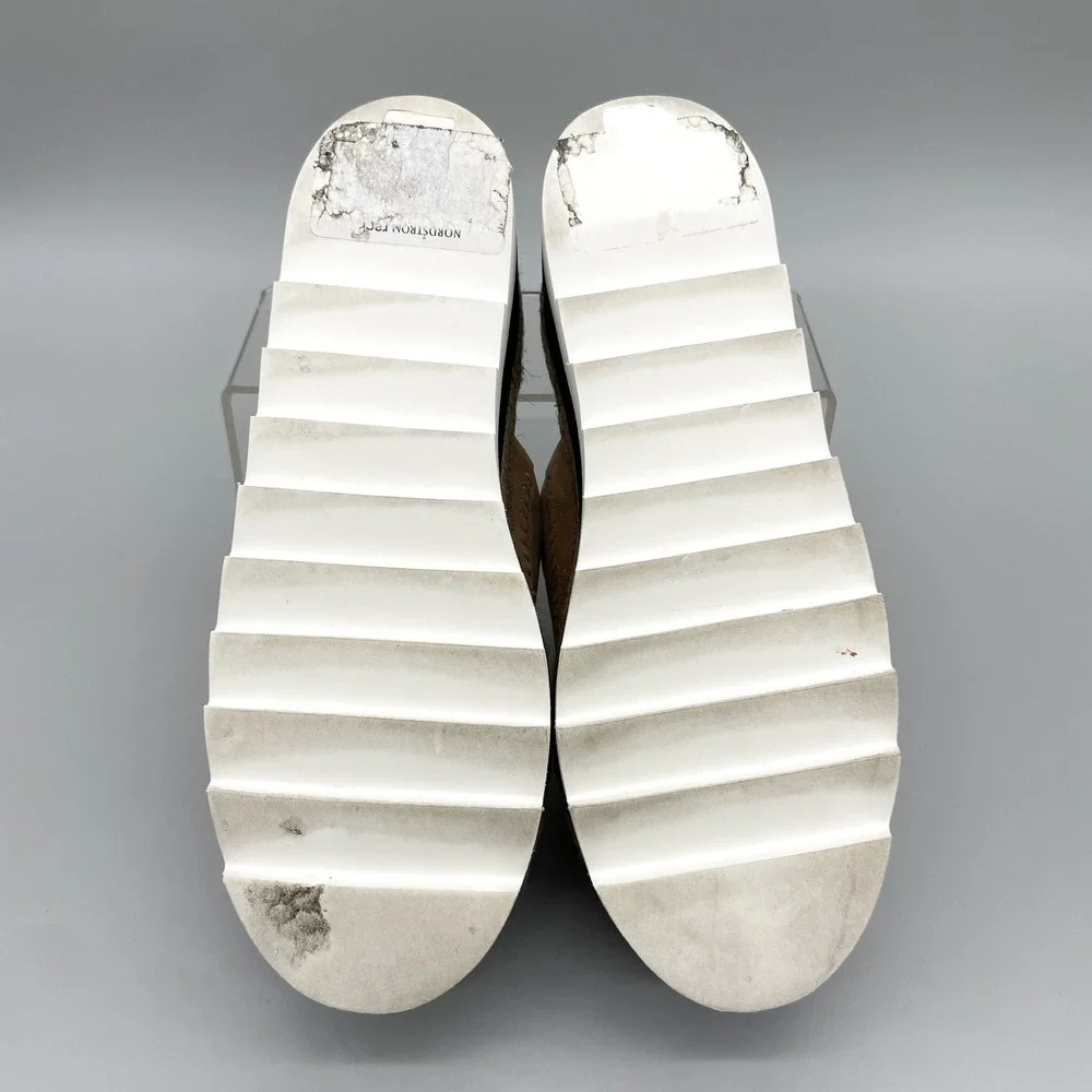 Free People Santorini Espadrille Rose Gold Metallic Suede Platform Sandals 7.5